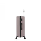 bb&b Travel Menton Suitcase in dusky purple, shown from the side with the handle extended, side carry handle, zip closure, and combination lock.
