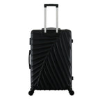 bb&b Travel Fern Suitcase Black rear view with pull-up handle, spinner wheels and textured hard-shell design.