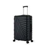bb&b Travel Fern Suitcase Black shown on an angle with side handle, zip closure and textured hard-shell design.