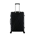 bb&b Travel Fern Suitcase Black rear view with pull-up handle, spinner wheels and textured hard-shell design.