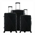 bb&b Travel Fern Suitcase Black range shown together in small, medium and large sizes with pull-up handles.