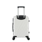 bb&b Travel Fern Suitcase Coconut Milk rear view with pull-up handle, spinner wheels and textured hard-shell design.