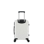 bb&b Travel Fern Suitcase Coconut Milk rear view with pull-up handle, spinner wheels and textured hard-shell design.