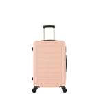 bb&b Travel Aspen Small Suitcase in blush, front view with textured hard-shell design, telescopic handle and spinner wheels.