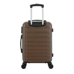 bb&b Travel Aspen Large Suitcase in chocolate, rear view with telescopic handle, hard-shell exterior and spinner wheels.