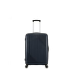bb&b Travel Daytona Small Suitcase in navy shown from the front with an extended telescopic handle and four spinner wheels.