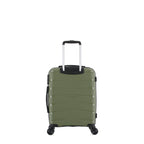 bb&b Travel Nova Suitcase Olive Small, rear view showing the telescopic handle, rear shell and spinner wheels.