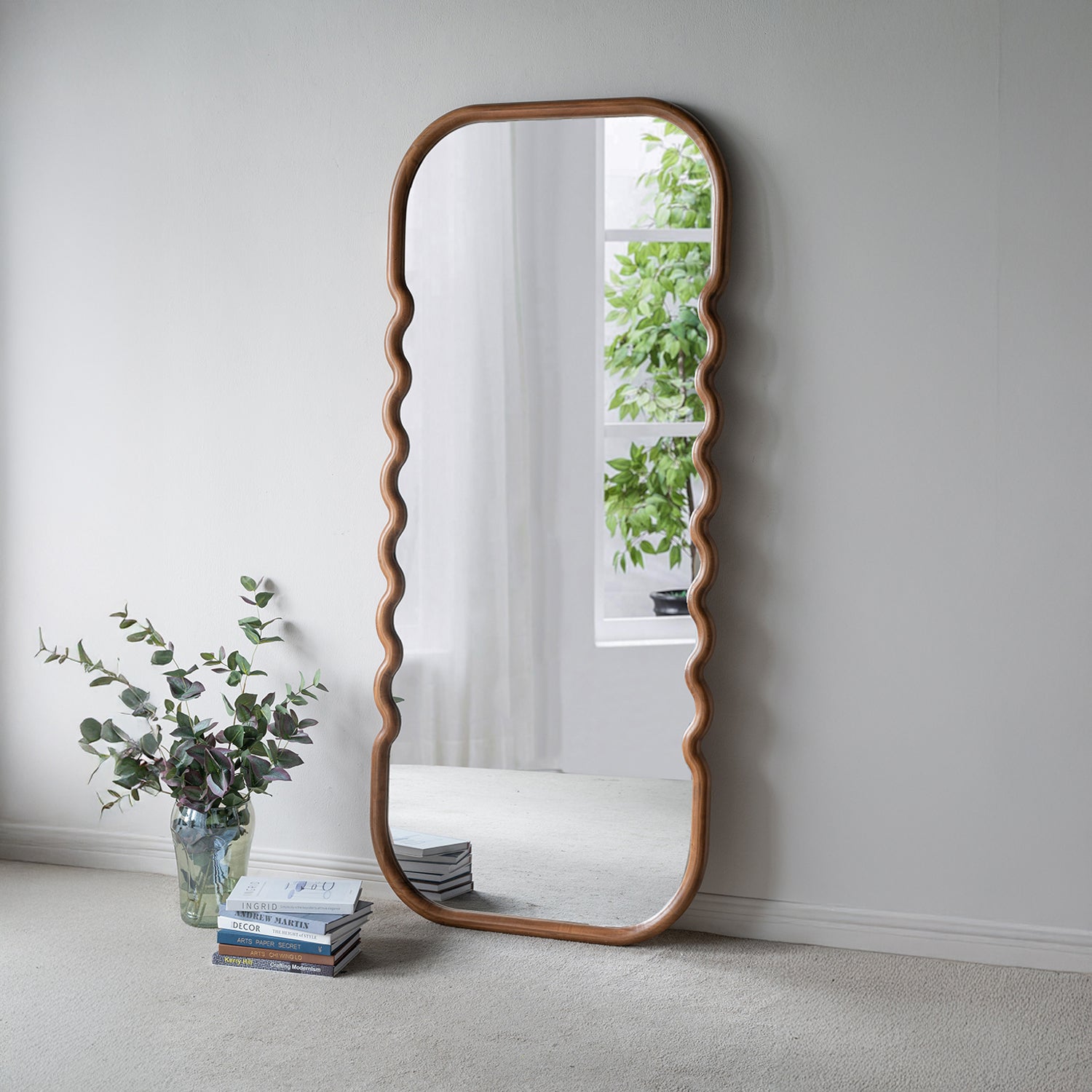 Design Republique Wavy Wood Mirror 188cm