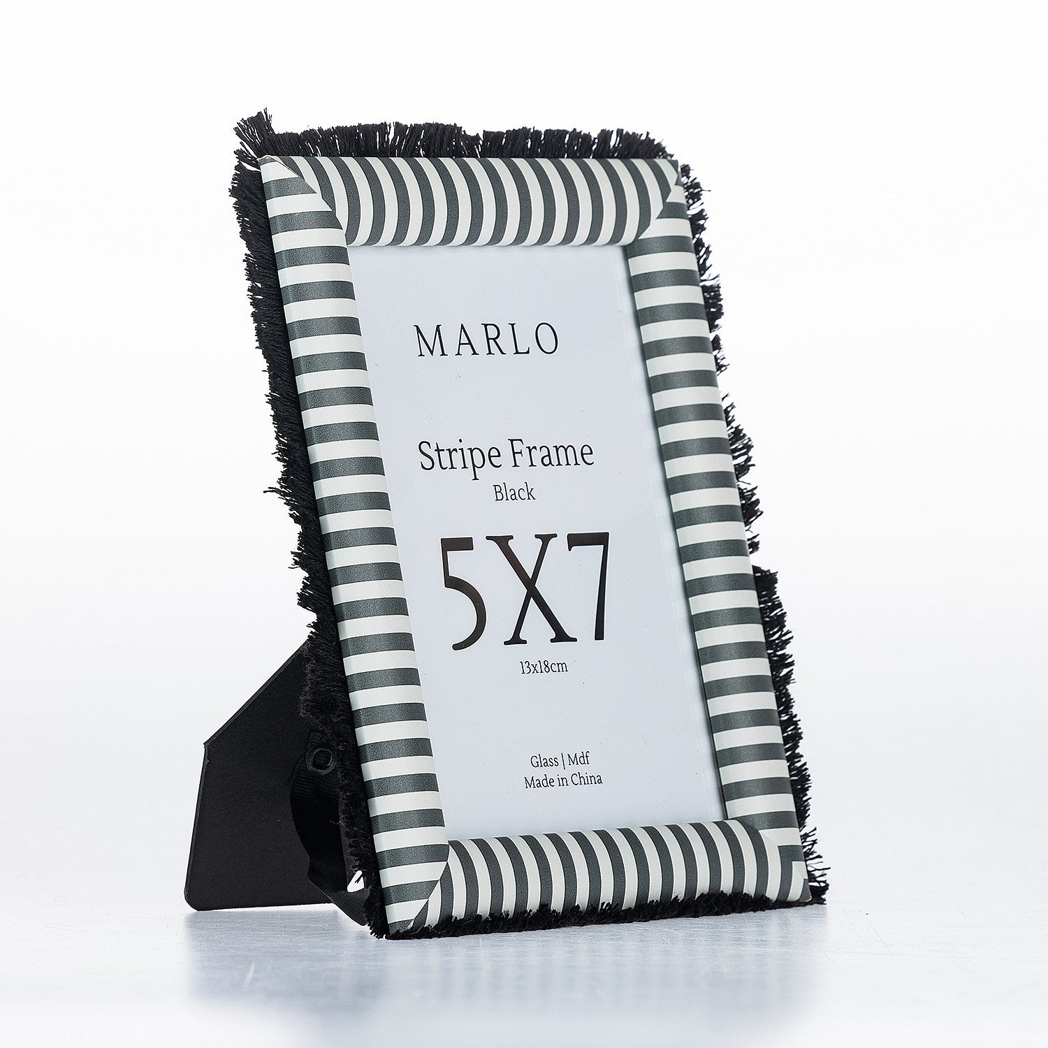 Marlo Stripe Photo Frame Black
