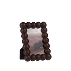 Design Republique Haven Beaded Frame in Brown, featuring a sculptural rounded bead-style border and rectangular photo opening.