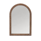Design Republique Haven Arch Mirror in Brown, featuring an arched silhouette with a decorative twisted rope-style frame and warm bronze-brown finish.