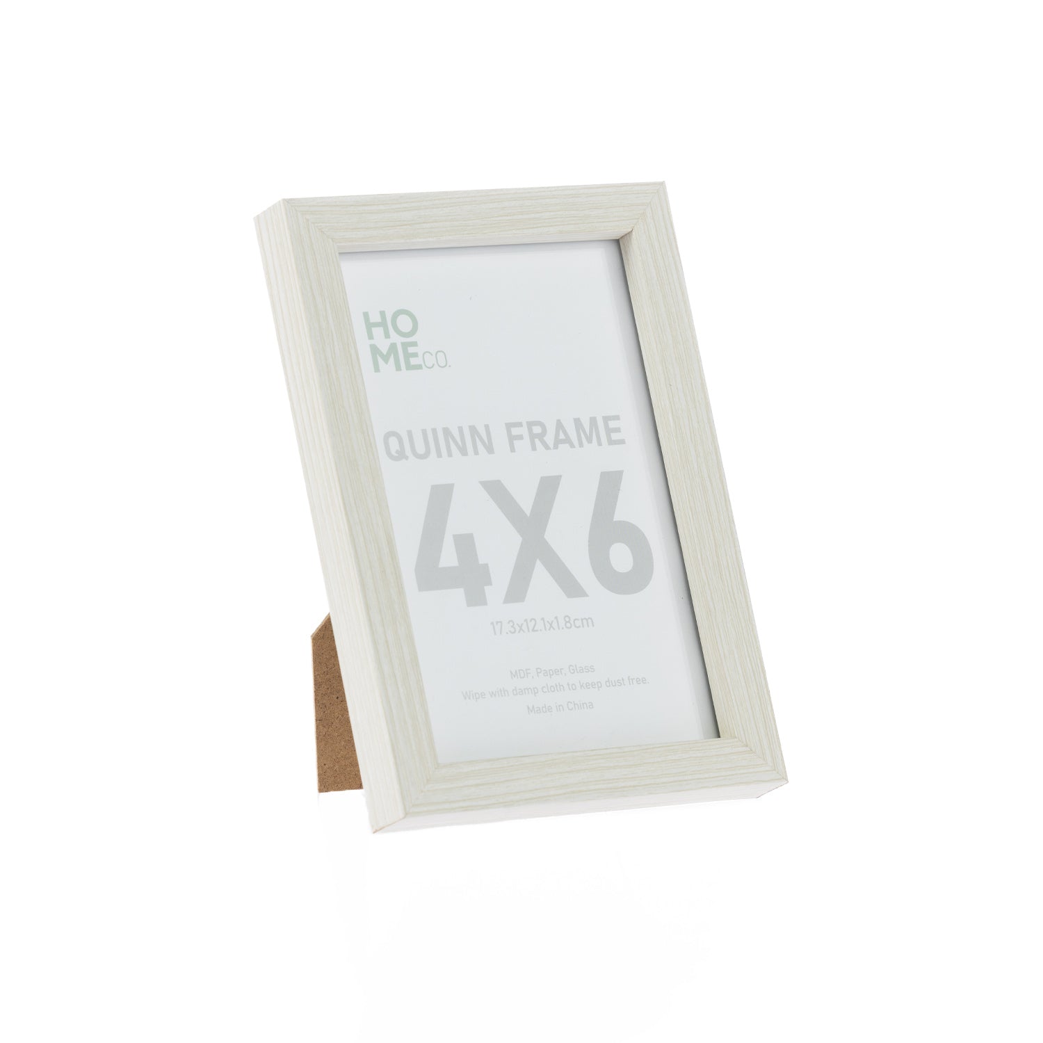 A white wood-look 4 × 6 photo frame with a subtle timber grain finish offers a timeless way to display your favourite photographs or artwork.