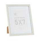 A white wood-look 5 × 7 photo frame with a wide mat and subtle timber grain finish offers a timeless way to display your favourite photographs or prints.
