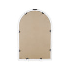 Back view of Cove knotted arched mirror showing the backing and wall hanging hardware.