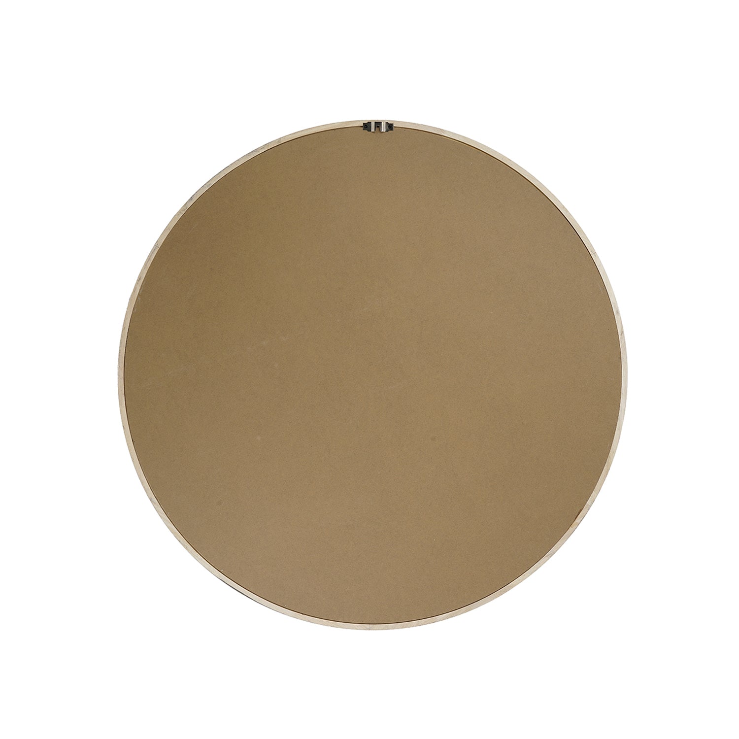 Back view of the Design Republique Sienna Round Mirror showing the round backing panel and hanging hardware.