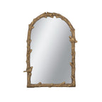 Gracious Living Birds Arched Mirror in gold, featuring an arched reflective centre surrounded by a sculpted branch-style frame with decorative birds.