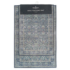 Fieldcrest Aria Texture Mat 2 Pack in coal with a detailed floral and border design, displayed on a hanging product card.