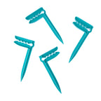 Four Seafoam Beach Towel Stakes with pointed ends and crocodile-style grips.