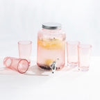 Home Co. 3.8L Pink Drink Dispenser & Glasses Set