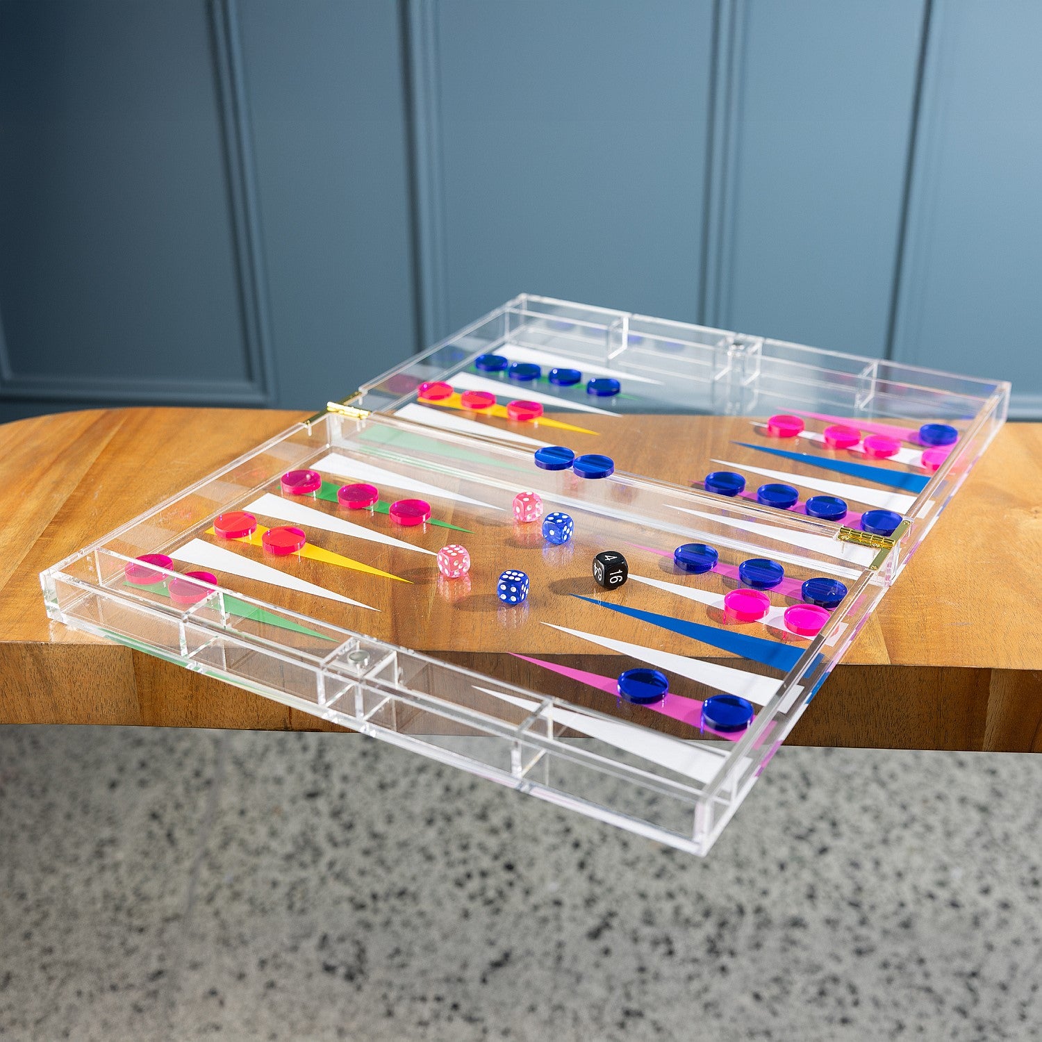 Design Republique Acrylic Backgammon Foldaway Game