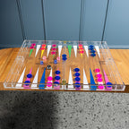 Design Republique Acrylic Backgammon Foldaway Game