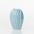 Marlo Kayla Blue Ribbed Vase