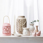 Marlo Kayla Blue Ribbed Vase