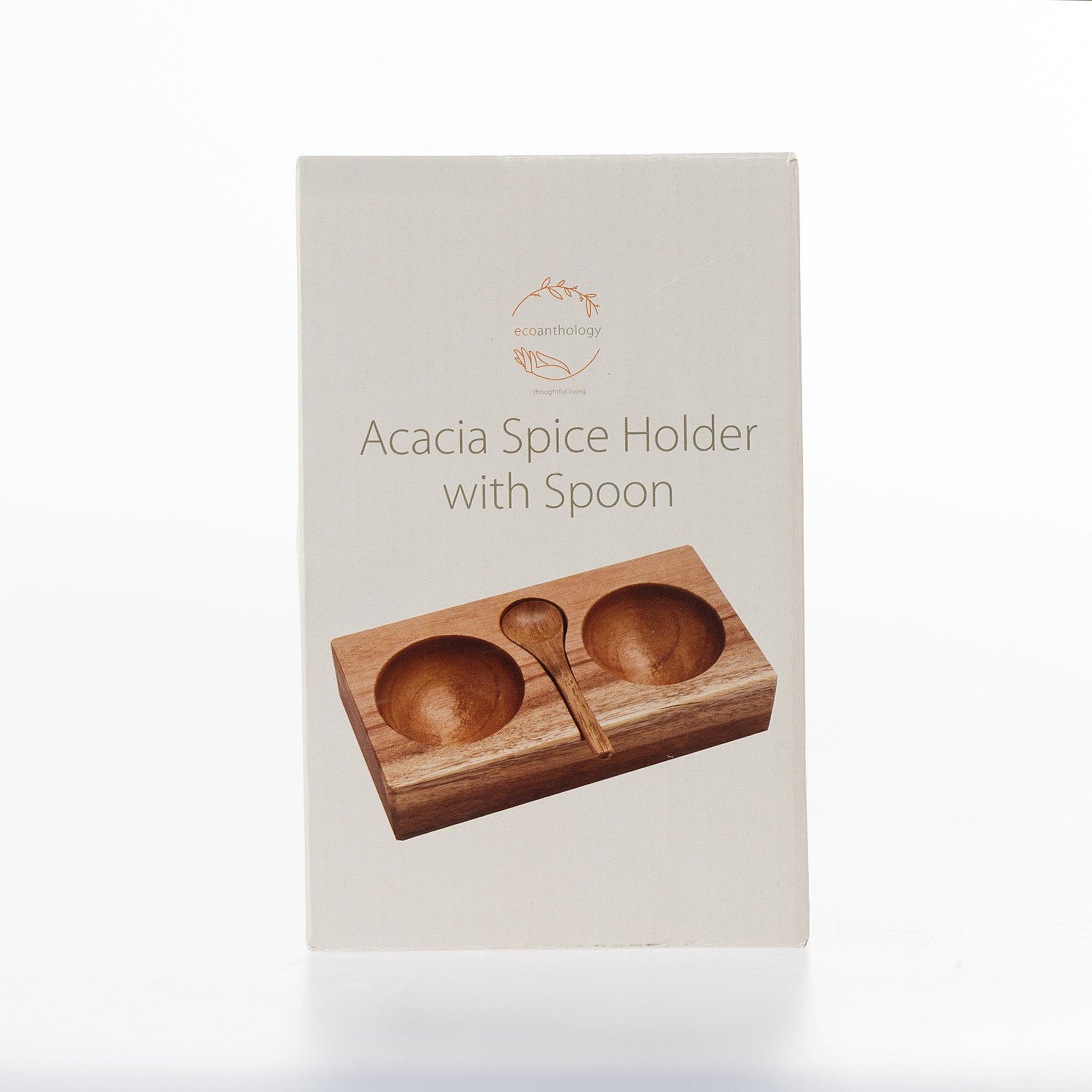 Ecoanthology Acacia Spice Holder With Spoon