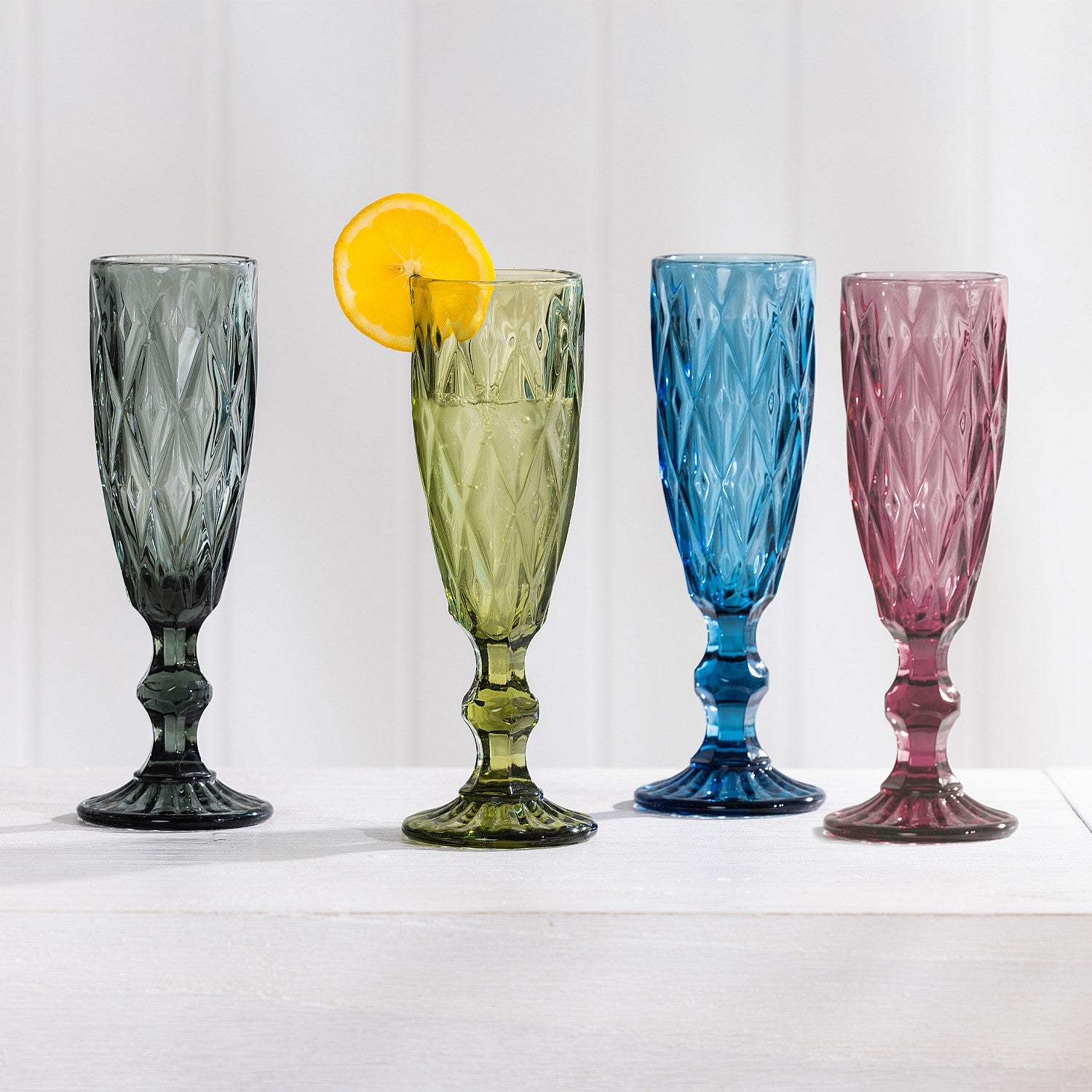 Home Co. Coloured Flute Glasses 4 Piece Set