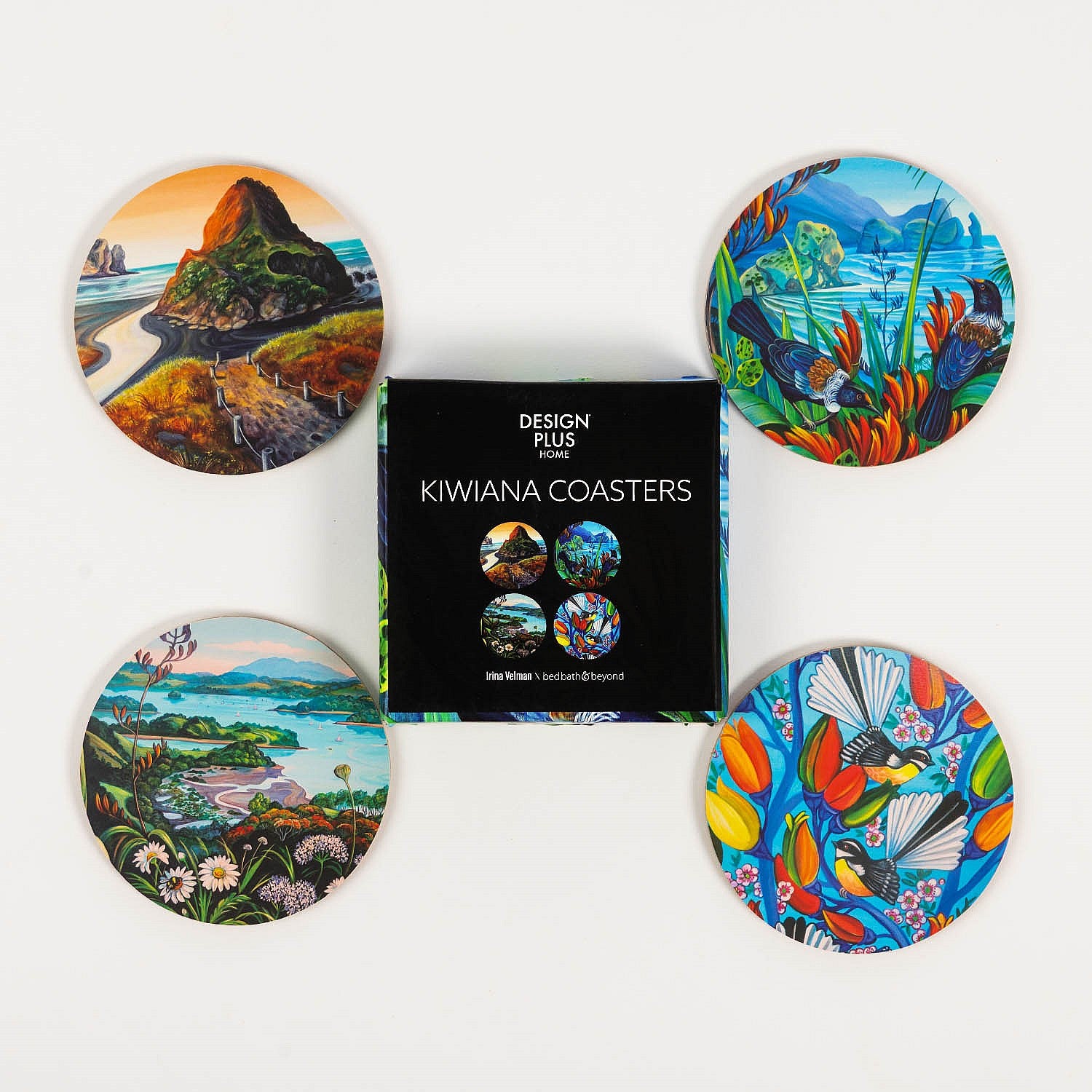 Design Plus Kiwiana Coasters 4-Piece Set