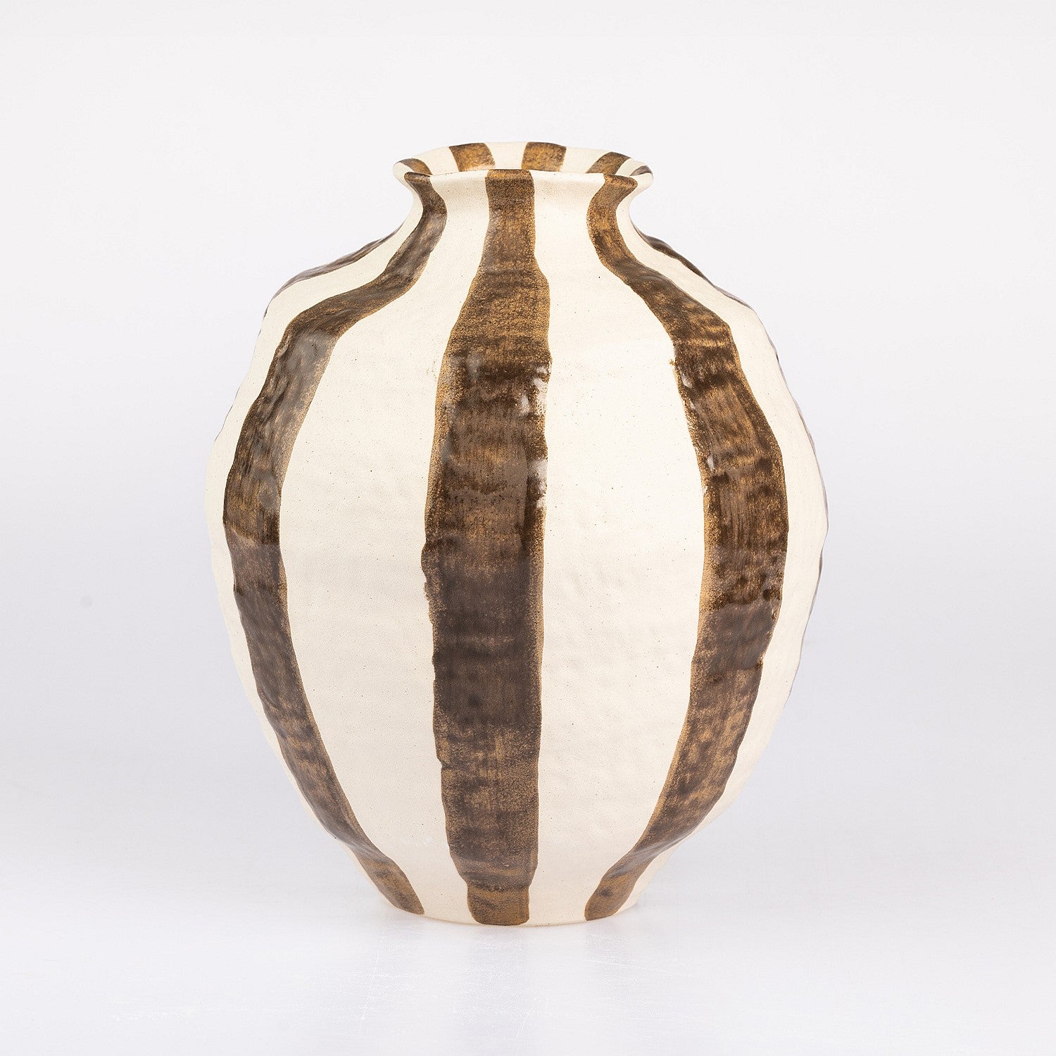 Fieldcrest Cleo Stripe Vase Brown