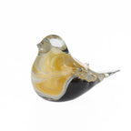 Gold and smoke glass decorative bird figurine with a hand-crafted marbled finish, designed to add an elegant and artistic accent to shelves, consoles, and display spaces.