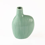 Marlo Kayla Ribbed Green Vase