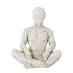 Cove Grayson Meditating Décor Ornament in Natural, large size, featuring an abstract cross-legged seated figure with hands resting on the knees.