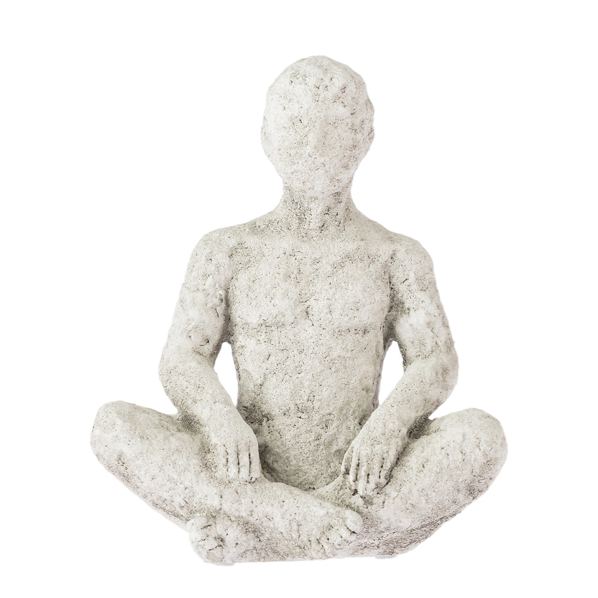 Cove Grayson Meditating Décor Ornament in Natural, large size, featuring an abstract cross-legged seated figure with hands resting on the knees.
