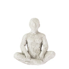 Cove Grayson Meditating Décor Ornament in Natural, small size, featuring an abstract cross-legged seated figure with hands resting on the knees.
