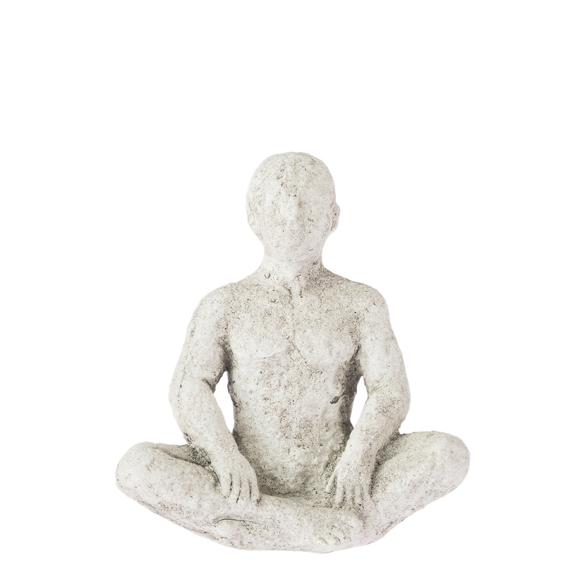 Cove Grayson Meditating Décor Ornament in Natural, small size, featuring an abstract cross-legged seated figure with hands resting on the knees.