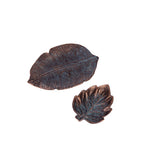 Design Republique Haven Maple Leaf Trinket Tray in Bronze, featuring a sculpted maple leaf shape with detailed veining and blue-green patina-style accents.