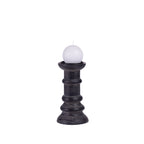 Design Republique Haven Candleholder in Ebony, shown holding a white spherical candle.