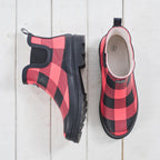 Outsidings Red Check Ankle Gumboots