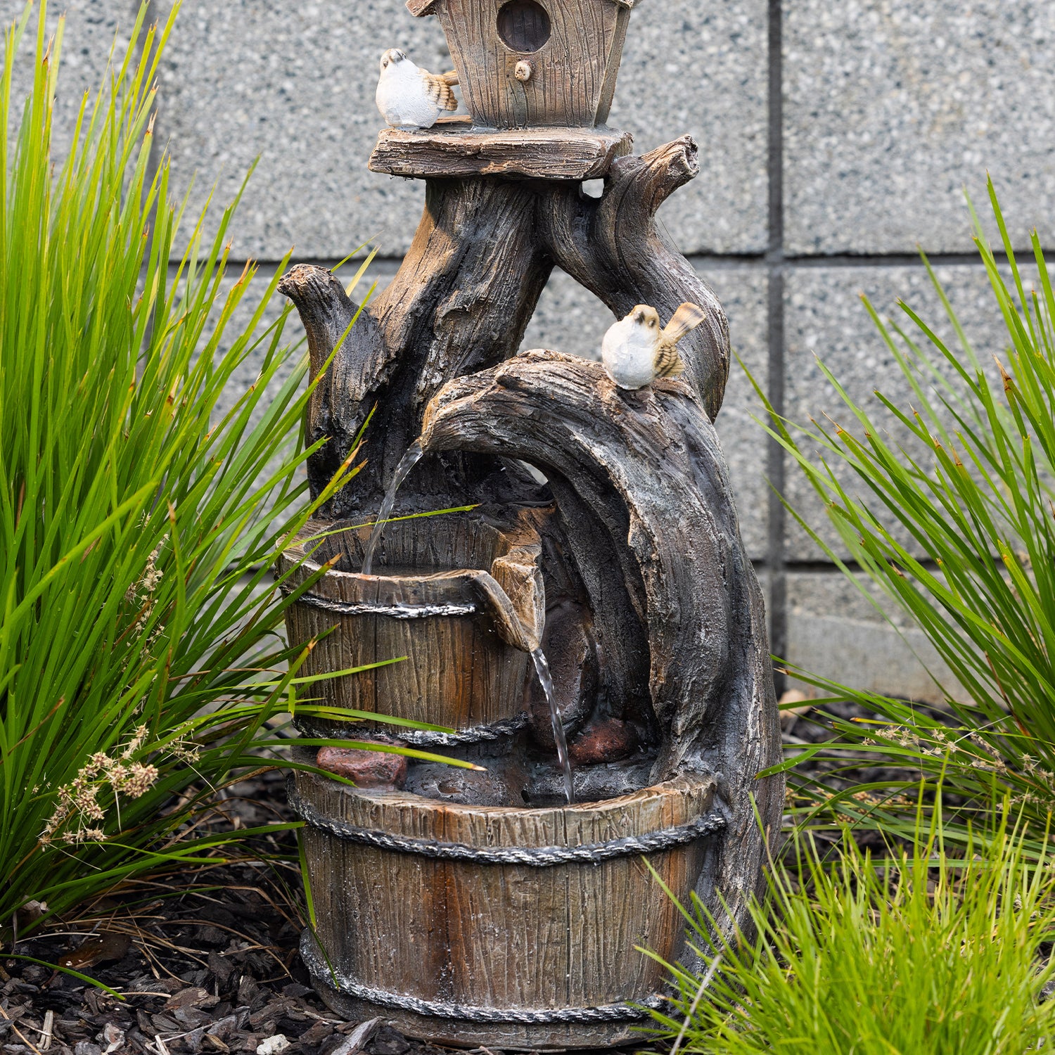 Outsidings Barrel Birds Water Feature