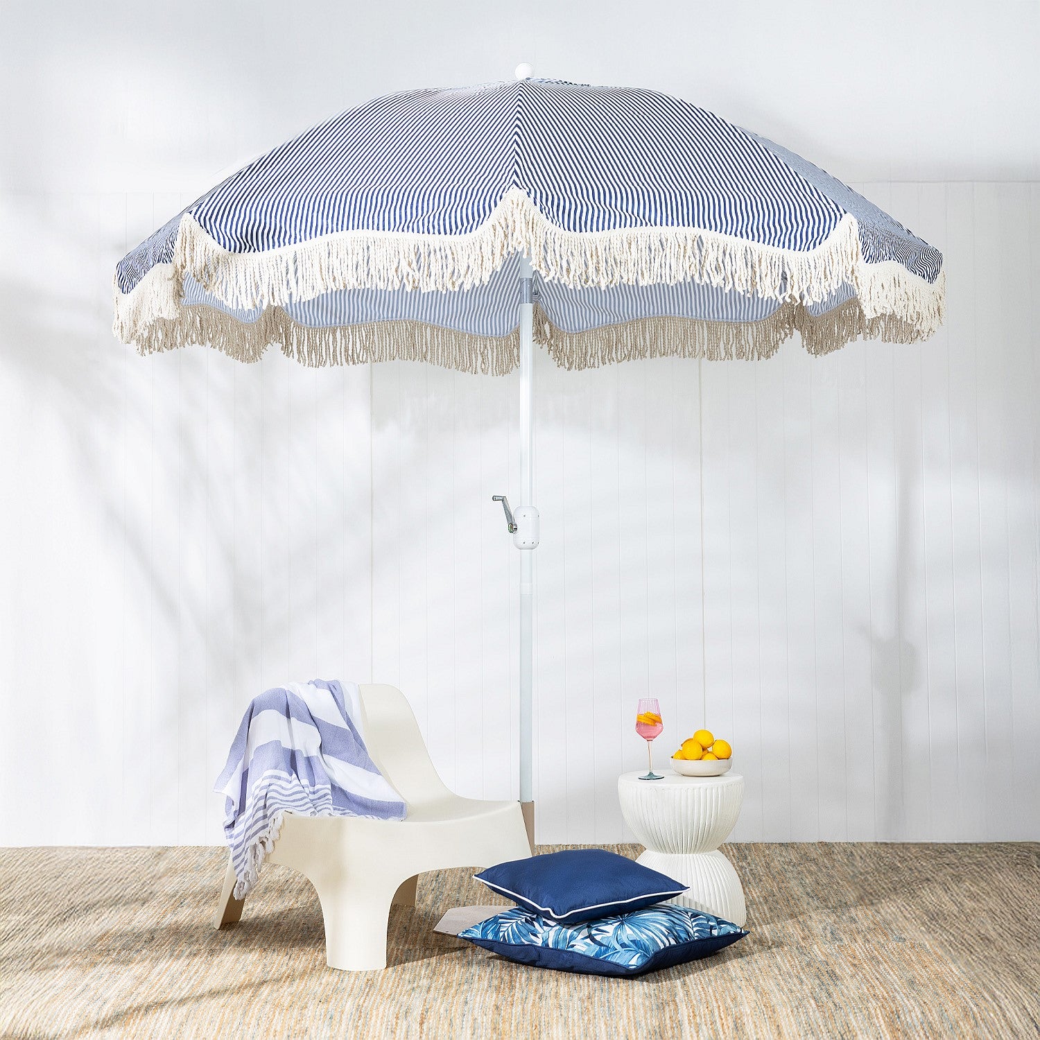 Outsidings Patio Stripe Umbrella Navy