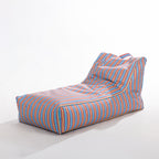 Striped bean bag chair on a white background