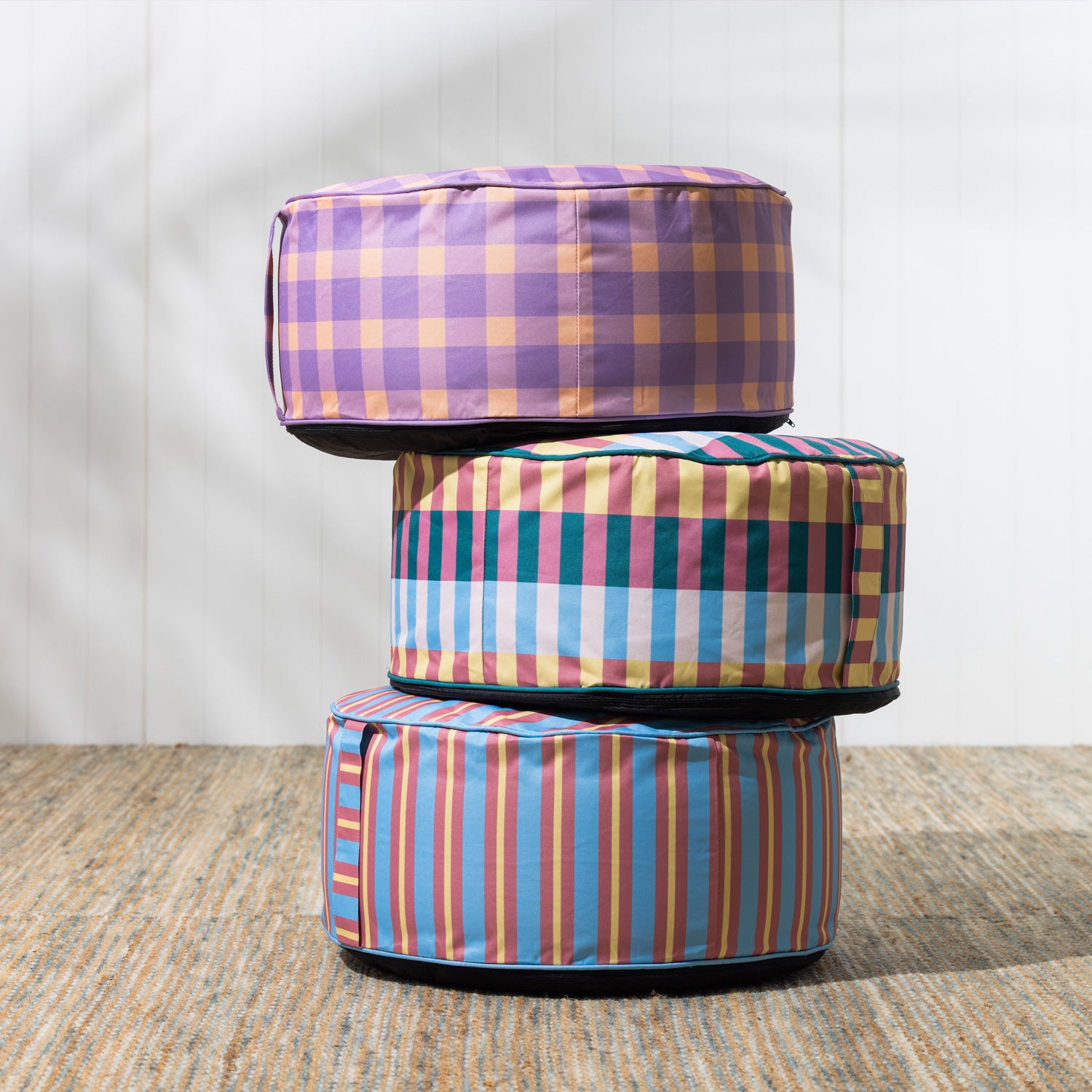 Amparo Paros Stripe Pouf Cover