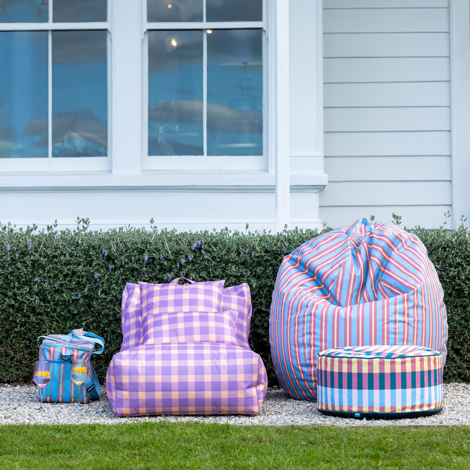 Amparo Paros Stripe Pouf Cover