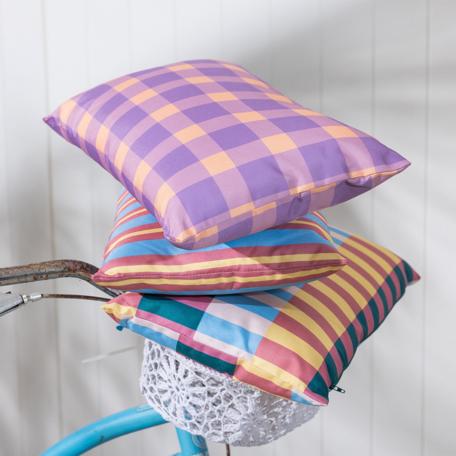 Amparo Paros Check Breakfast Cushion 30 x 50cm