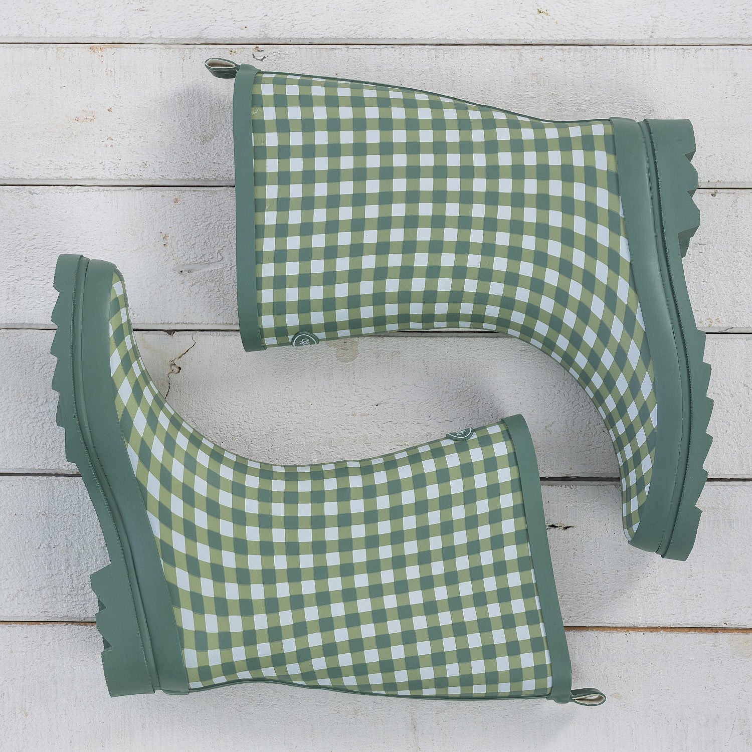 Outsidings Mid-Calf Gingham Gumboot