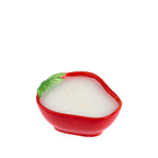 Outsidings Sultry Citronella Candle in Berry Strawberry, featuring a red berry-shaped ceramic vessel with green leaf detailing and white wax.