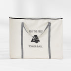 Play the Field Tower Ball game packed in a cream zippered carry bag with black handles and printed detailing.