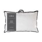 Eden Cozy Pillow packaged in a clear carry bag, featuring a soft-touch cover and plush fill designed for everyday comfort and support.